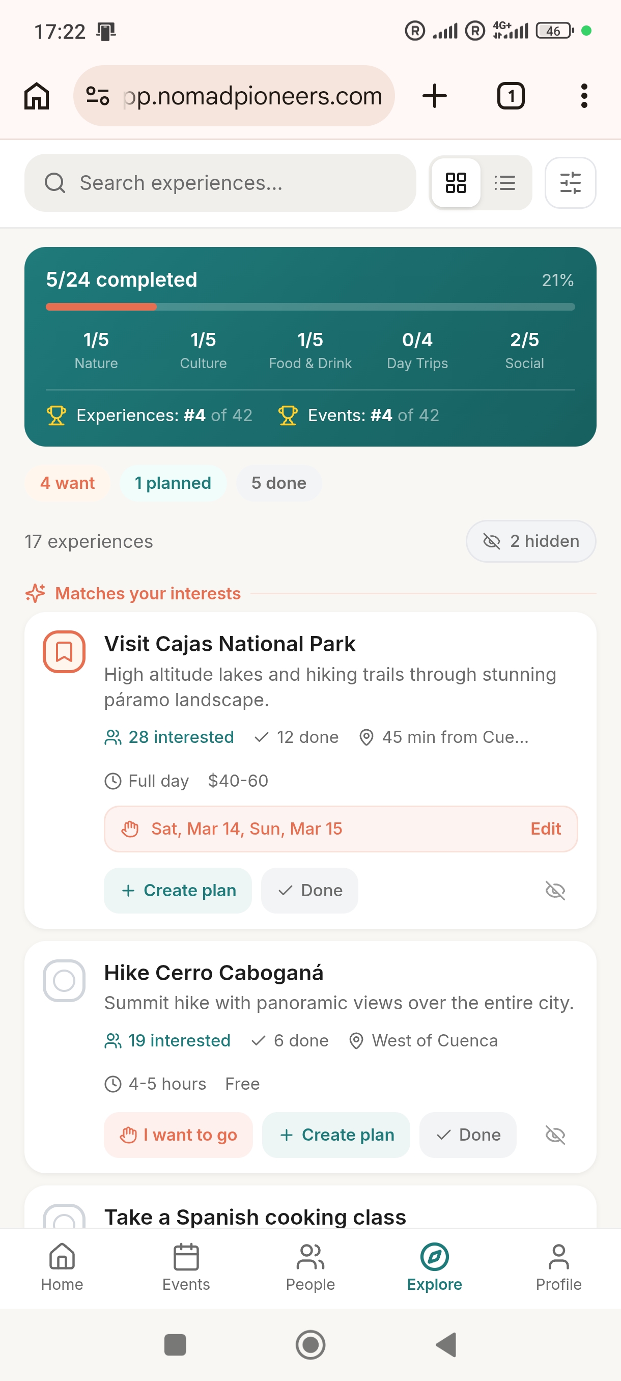 Nomad Pioneers explore app